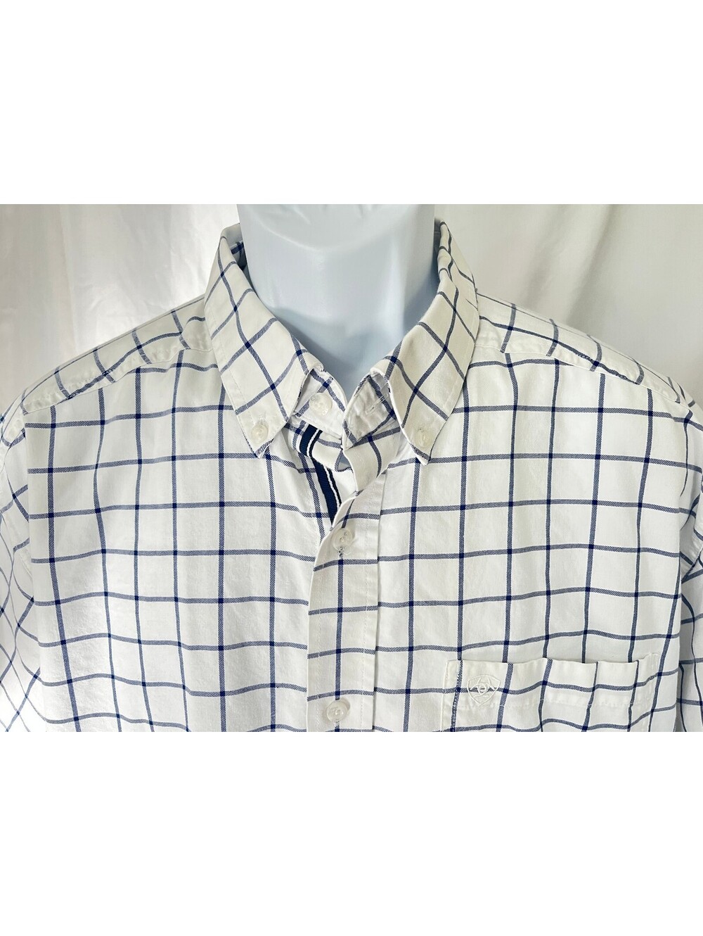 Ariat Pro Series Men's White Blue Check Vented Short Sleeve Shirt XL